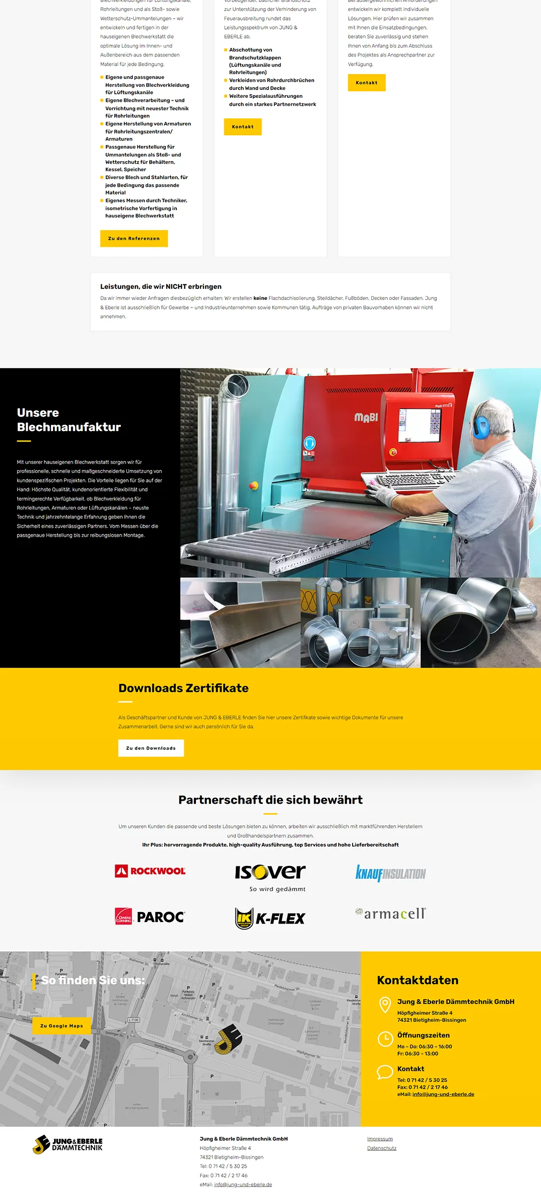Jung & Eberle Dämmtechnik GmbH Webdesign